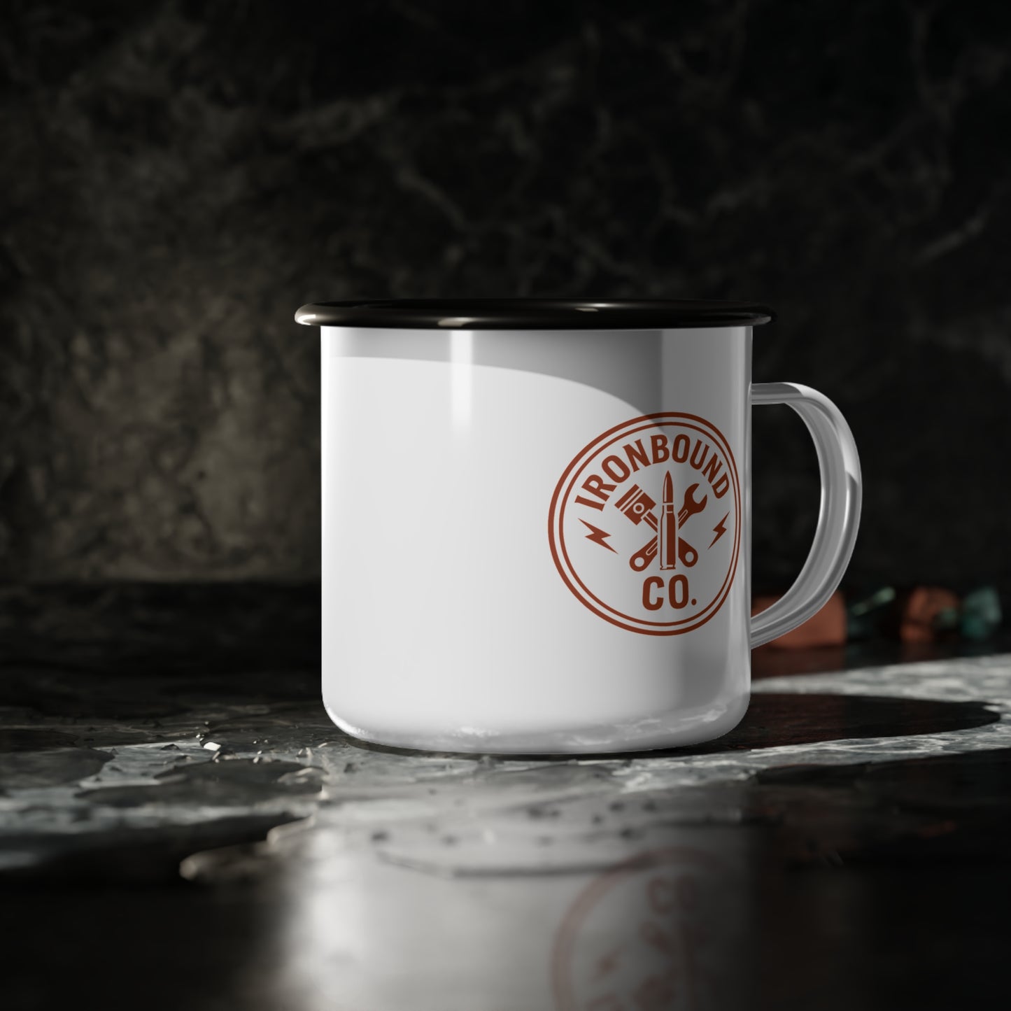 Ironbound Co. Camp Mug – White Enamel