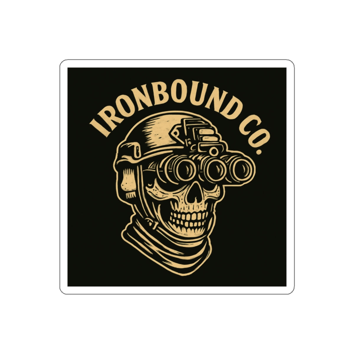Ironbound Co. NVG Skull Sticker – Tactical Die-Cut